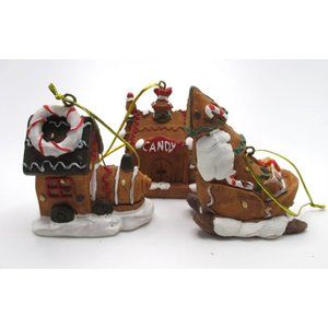 3 Gingerbread Christmas Ornaments Holiday Decor